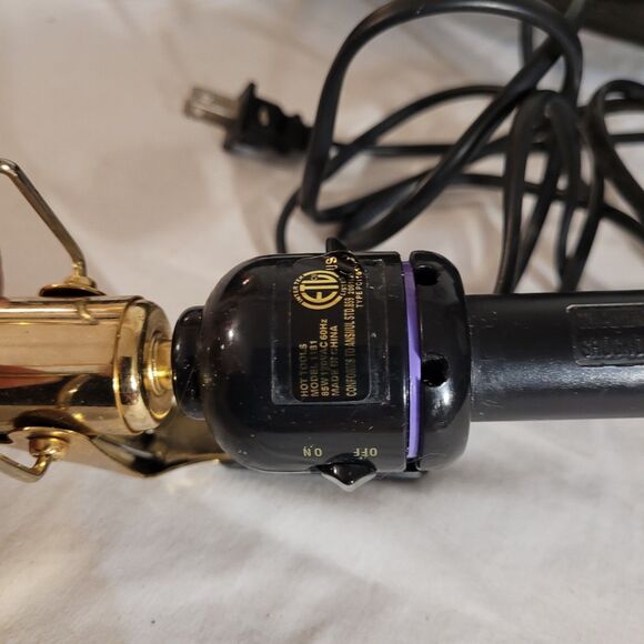 Hot Tools 1181 1"  Gold Curling Iron Adjustable Heat On/off Switch Tested - Picture 5 of 7
